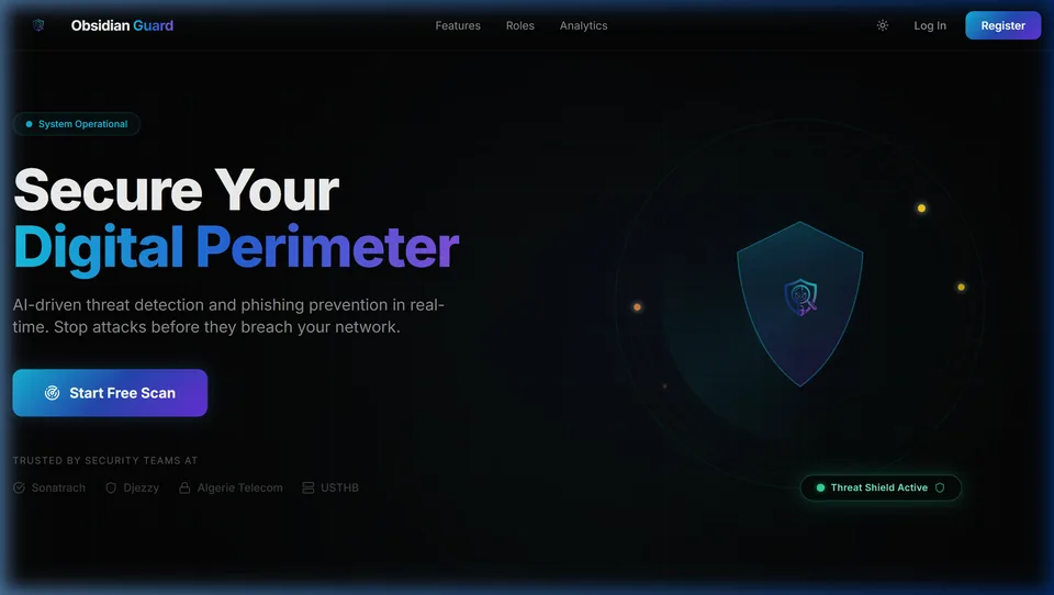 ObsidianGuard Live Security Dashboard